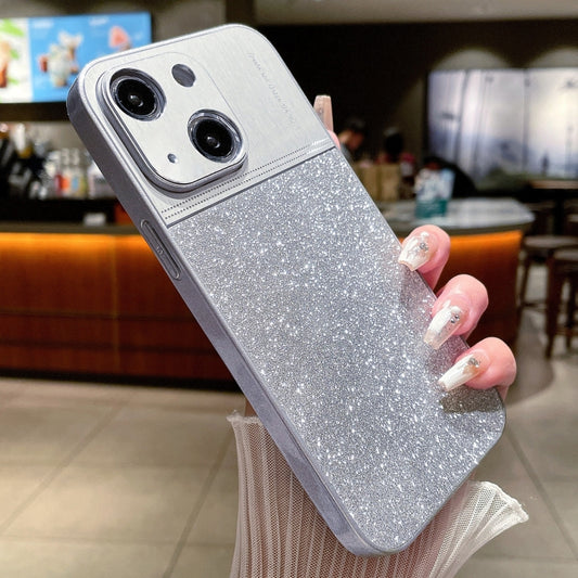 For iPhone 14 Plus Metallic Glitter Powder Shockproof Phone Case(Grey) - iPhone 14 Plus Cases by buy2fix | Online Shopping UK | buy2fix