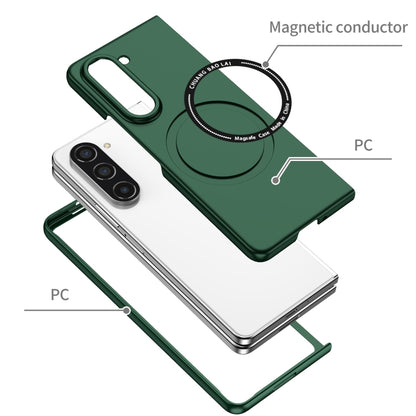 For Samsung Galaxy Z Fold5 Magsafe Magnetic Folding PC Phone Case(Green) - Galaxy Z Fold5 Cases by buy2fix | Online Shopping UK | buy2fix