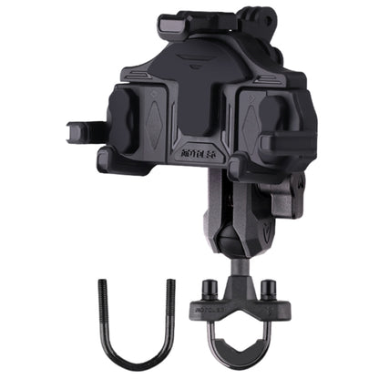 MOTOSLG Crab Motorcycle Phone Clamp Bracket U-Type Headbar Mount(Black) - Holder by MOTOLSG | Online Shopping UK | buy2fix