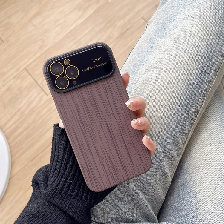 For iPhone 11 Pro Max Wood Grain TPU Phone Case with Lens Film(Grey) - iPhone 11 Pro Max Cases by buy2fix | Online Shopping UK | buy2fix