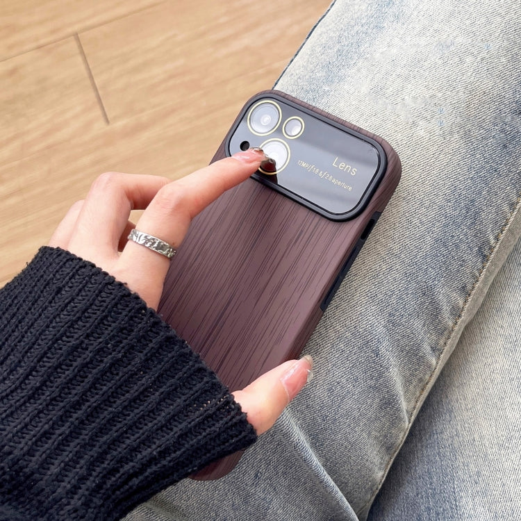 For iPhone X / XS Wood Grain TPU Phone Case with Lens Film(Grey) - More iPhone Cases by buy2fix | Online Shopping UK | buy2fix