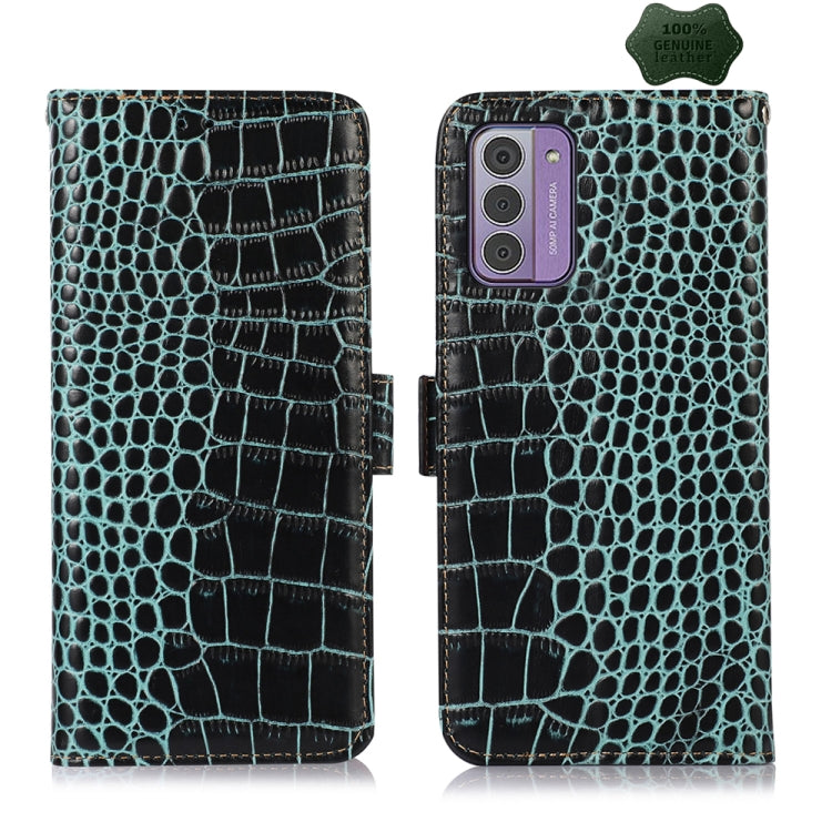 For Nokia G42 5G Crocodile Top Layer Cowhide Leather Phone Case(Green) - Nokia Cases by buy2fix | Online Shopping UK | buy2fix