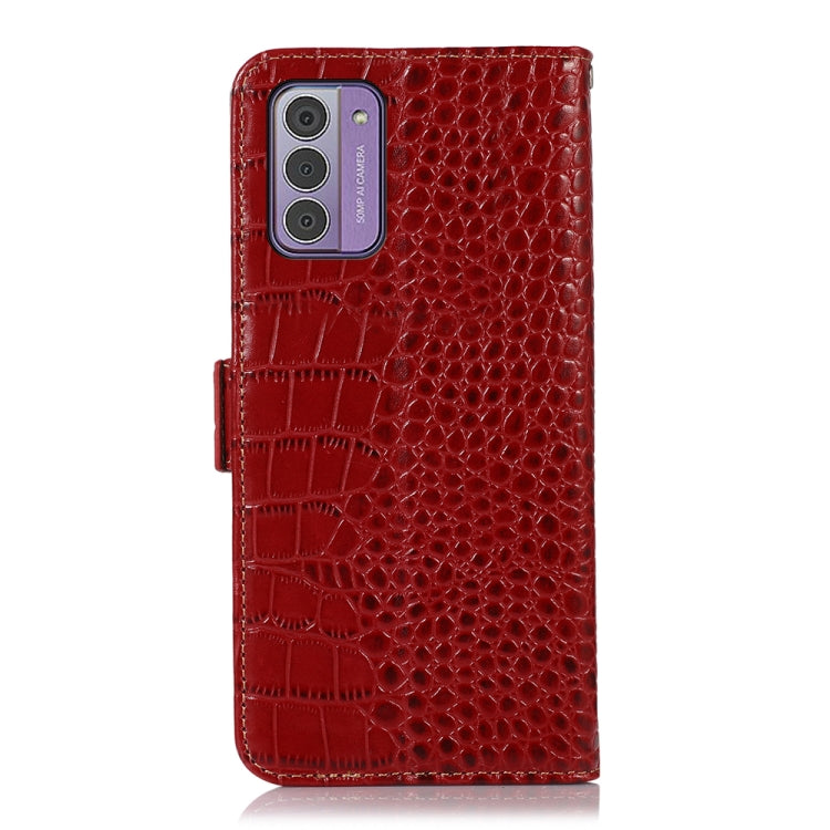For Nokia G42 5G Crocodile Top Layer Cowhide Leather Phone Case(Red) - Nokia Cases by buy2fix | Online Shopping UK | buy2fix
