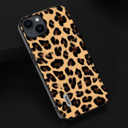 For iPhone 15 Plus ABEEL Black Edge Leopard Phone Case(Leopard Print) - iPhone 15 Plus Cases by buy2fix | Online Shopping UK | buy2fix