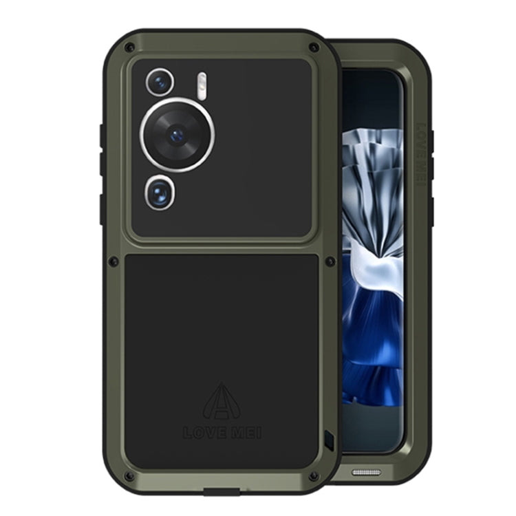 For Huawei P60 / P60 Pro / P60 Art LOVE MEI POWERFUL Metal Shockproof Life Waterproof Dustproof Phone Case(Army Green) - Huawei Cases by LOVE MEI | Online Shopping UK | buy2fix