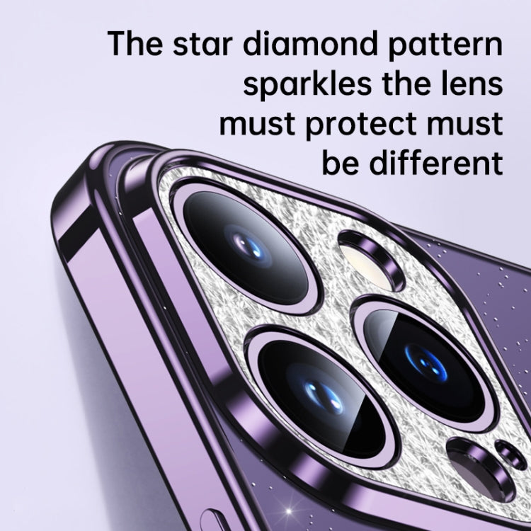 For iPhone 11 SULADA Electroplated Transparent Glittery TPU Phone Case(Purple) - iPhone 11 Cases by SULADA | Online Shopping UK | buy2fix