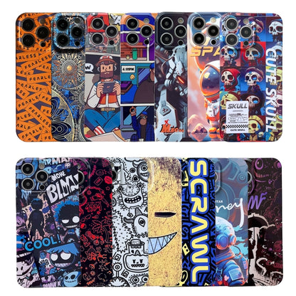 For iPhone 8 Plus / 7 Plus Painted Pattern Precise Hole PC Phone Case(Purple Comics) - More iPhone Cases by buy2fix | Online Shopping UK | buy2fix