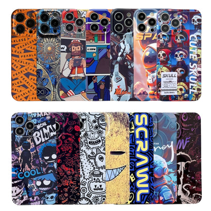 For iPhone 13 Pro Max Painted Pattern Precise Hole PC Phone Case(Purple Comics) - iPhone 13 Pro Max Cases by buy2fix | Online Shopping UK | buy2fix