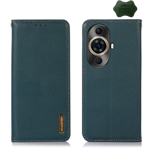 For Huawei Nova 11 Pro / 11 Ultra KHAZNEH Nappa Top Layer Cowhide Leather Phone Case(Green) - Huawei Cases by buy2fix | Online Shopping UK | buy2fix