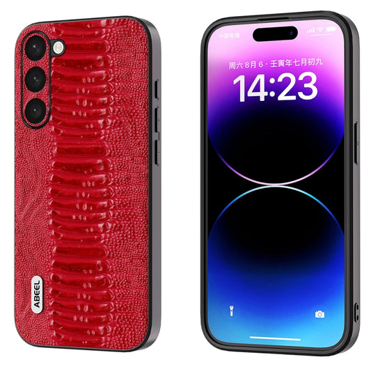 For Samsung Galaxy S23+ 5G ABEEL Genuine Leather Weilai Series Phone Case(Red) - Galaxy S23+ 5G Cases by buy2fix | Online Shopping UK | buy2fix