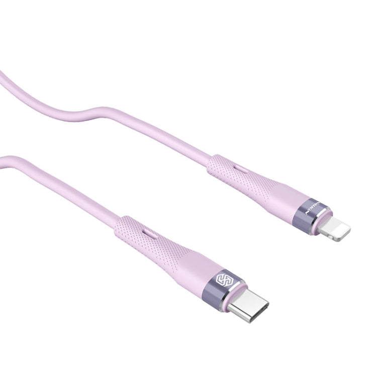 Nillkin 2.4A USB-C/Type-C to 8 Pin Silicone Data Cable, Length: 1.2m(Purple) - 2 in 1 Cable by NILLKIN | Online Shopping UK | buy2fix