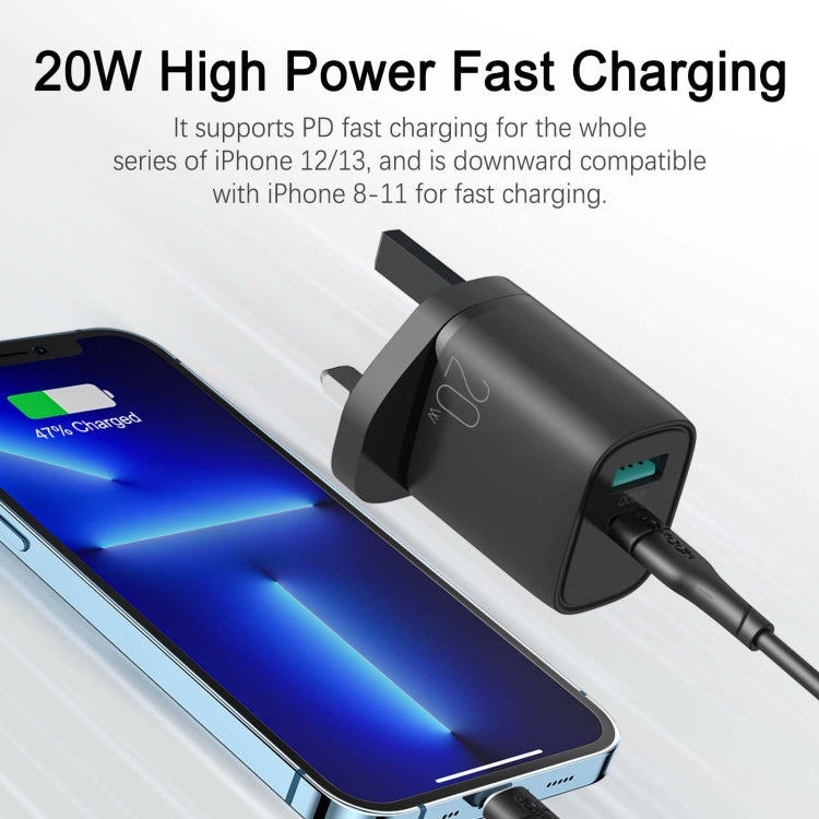 JOYROOM L-QP2011 20W USB+USB-C/Type-C Fast Charger with Cable Set, UK Plug(Black) - USB Charger by JOYROOM | Online Shopping UK | buy2fix