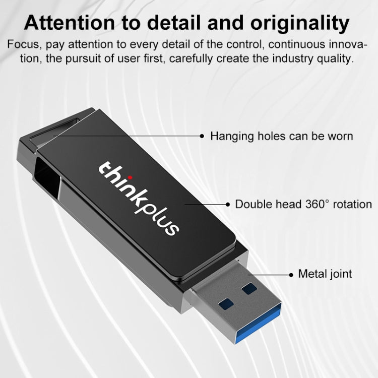 Lenovo Thinkplus USB 3.0 Rotating Flash Drive, Memory:16GB(Black) - USB Flash Drives by Lenovo | Online Shopping UK | buy2fix