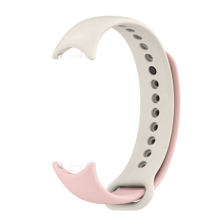 For Xiaomi Mi Band 8 Mijobs Dual Color Silicone Watch Band(Pink+Grey) - Watch Bands by MIJOBS | Online Shopping UK | buy2fix