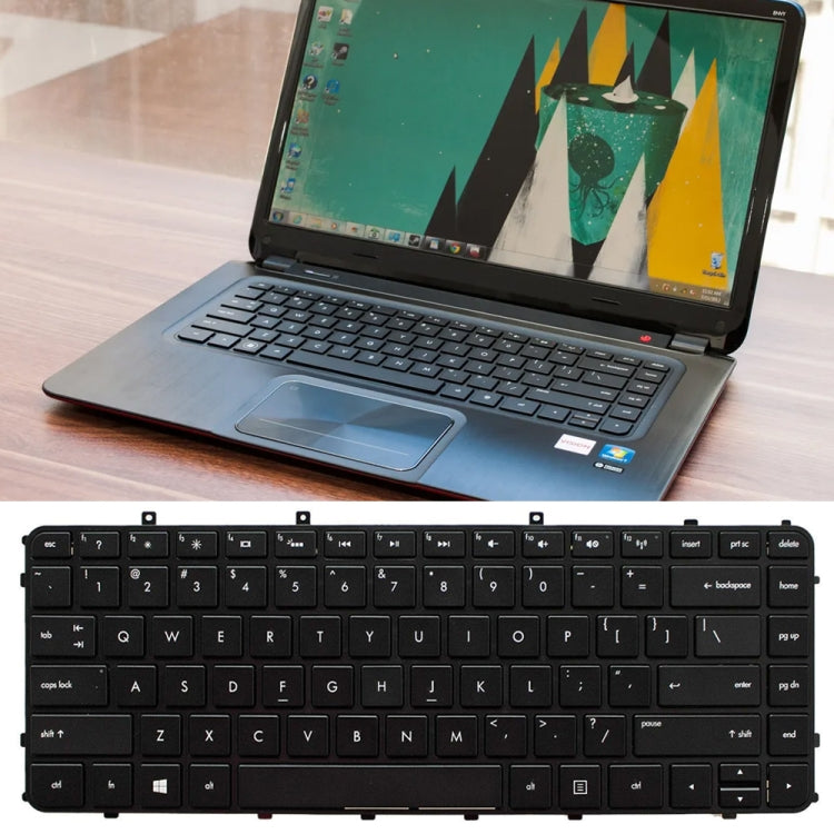 For HP Envy4 4-1000 Laptop Keyboard with Frame - HP Spare Parts by buy2fix | Online Shopping UK | buy2fix