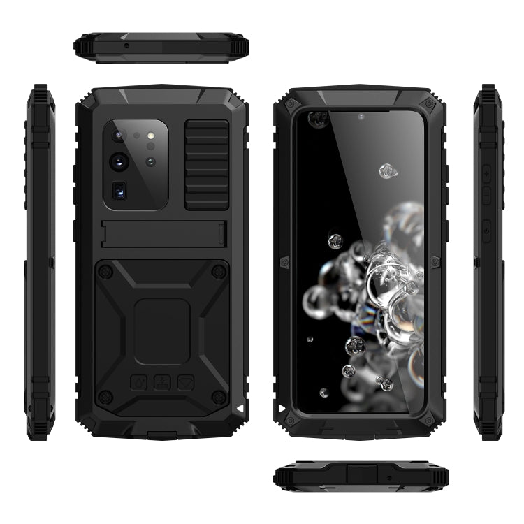 For Samsung Galaxy S20 Ultra R-JUST Waterproof Shockproof Dustproof Metal + Silicone Protective Case(Black) - Galaxy Phone Cases by R-JUST | Online Shopping UK | buy2fix