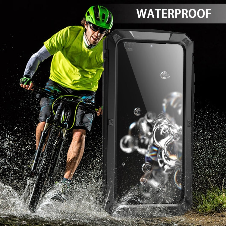 For Samsung Galaxy S20 Ultra R-JUST Waterproof Shockproof Dustproof Metal + Silicone Protective Case(Black) - Galaxy Phone Cases by R-JUST | Online Shopping UK | buy2fix