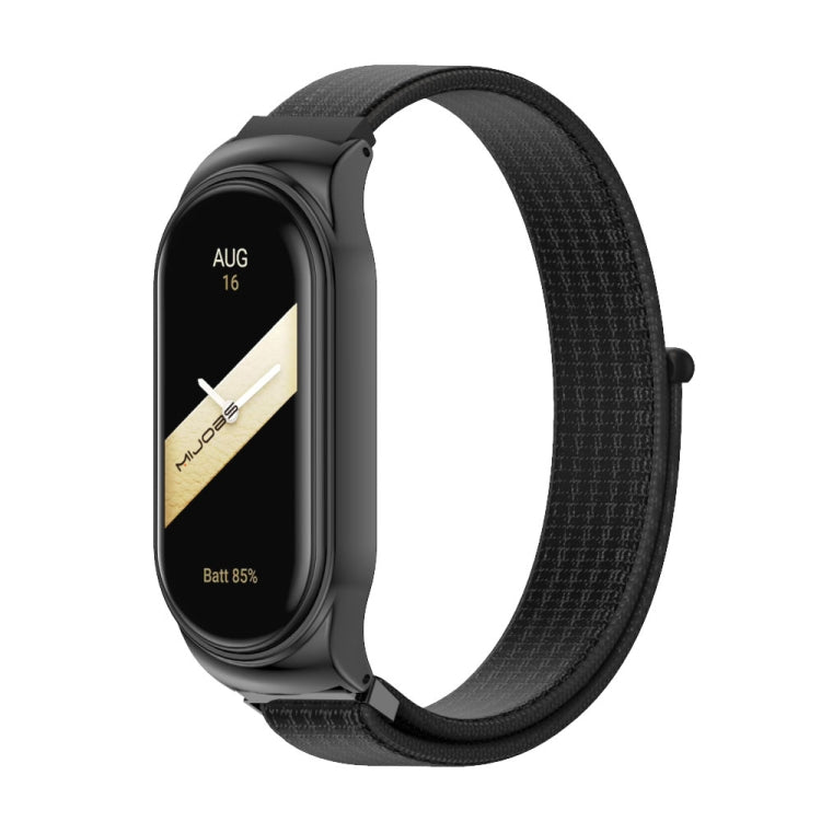 For Xiaomi Mi Band 8 Mijobs CS Case Breathable Nylon Loop Watch Band(Black) - Watch Bands by MIJOBS | Online Shopping UK | buy2fix