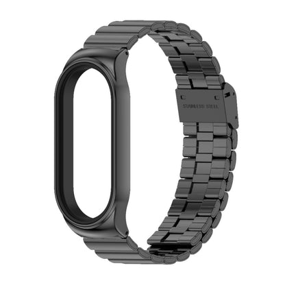 For Xiaomi Mi Band 8 Mijobs CS Case Bamboo Buckle Metal Watch Band(Black) - Watch Bands by MIJOBS | Online Shopping UK | buy2fix