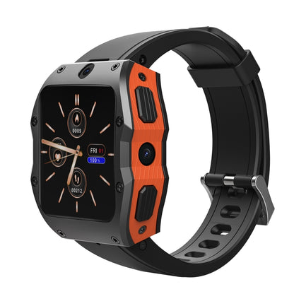 Model X 1.99 inch IP68 Waterproof Android 9.0 4G Dual Cameras Matte Smart Watch, Specification:2GB+16GB(Black Orange) - Android Watch by buy2fix | Online Shopping UK | buy2fix