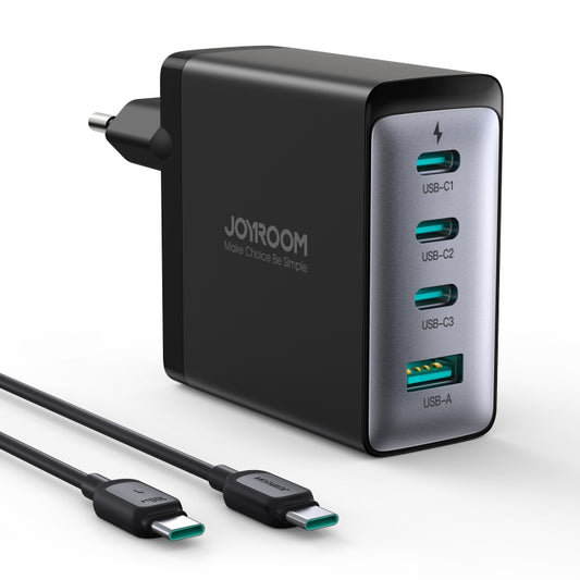 JOYROOM JR-TCG04 100W USB+3 x Type-C GaN Multi-port Charger Set, Specification:EU Plug(Black) - USB Charger by JOYROOM | Online Shopping UK | buy2fix