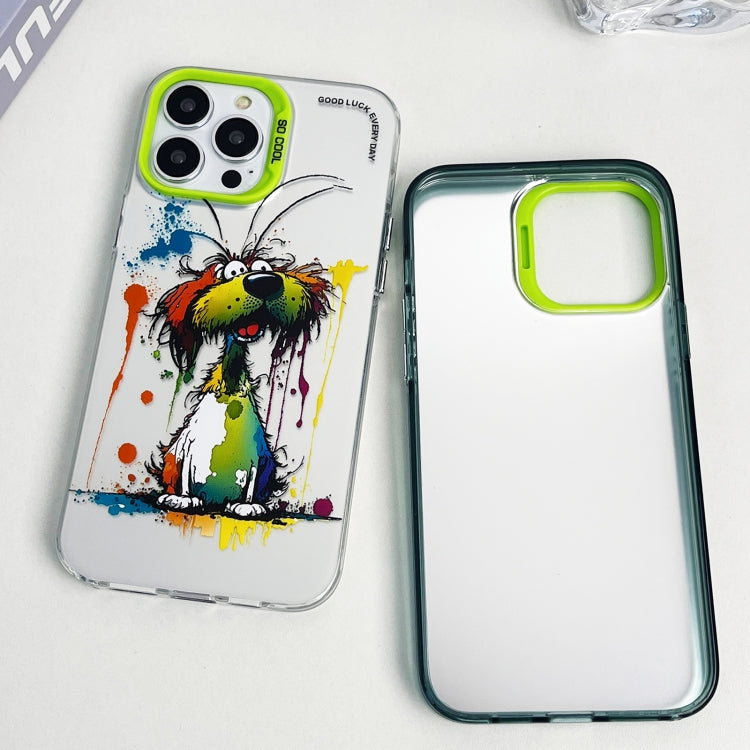 For iPhone 15 Pro Max Double Layer Color Silver Series Animal Oil Painting Phone Case(Zodiac Ox) - iPhone 15 Pro Max Cases by buy2fix | Online Shopping UK | buy2fix