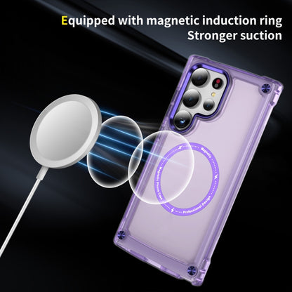 For Samsung Galaxy S24 Ultra 5G Skin Feel TPU + PC MagSafe Magnetic Phone Case(Transparent Purple) - Galaxy S24 Ultra 5G Cases by buy2fix | Online Shopping UK | buy2fix