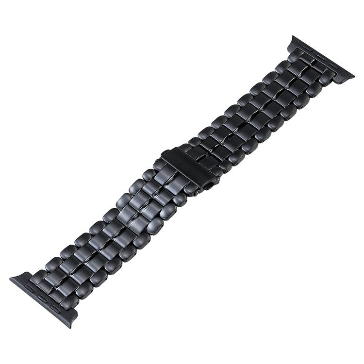 For Apple Watch Series 3 42mm Five Beads Titanium Steel Watch Band(Black) - Watch Bands by buy2fix | Online Shopping UK | buy2fix
