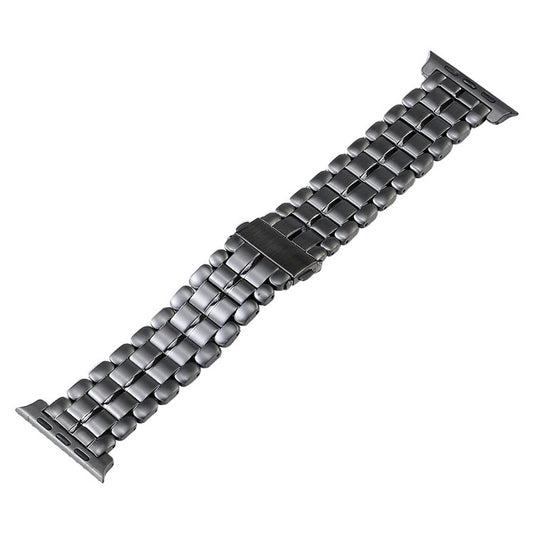 For Apple Watch Series 9 41mm Five Beads Titanium Steel Watch Band(Grey) - Watch Bands by buy2fix | Online Shopping UK | buy2fix