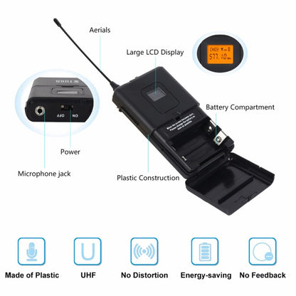 XTUGA A400-HB Professional 4-Channel UHF Wireless Microphone System with 2 Handheld & 2 Headset Microphone(AU Plug) - Microphone by XTUGA | Online Shopping UK | buy2fix