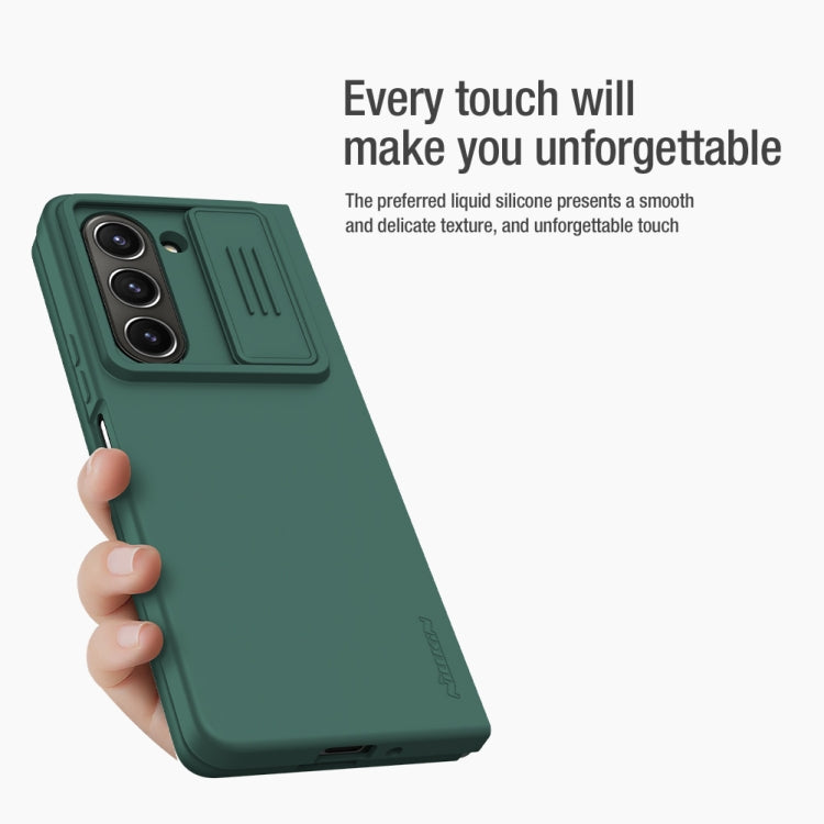 For Samsung Galaxy Z Fold5 NILLKIN CamShield Liquid Silicone + PC Full Coverage Phone Case(Green) - Galaxy Z Fold5 Cases by NILLKIN | Online Shopping UK | buy2fix