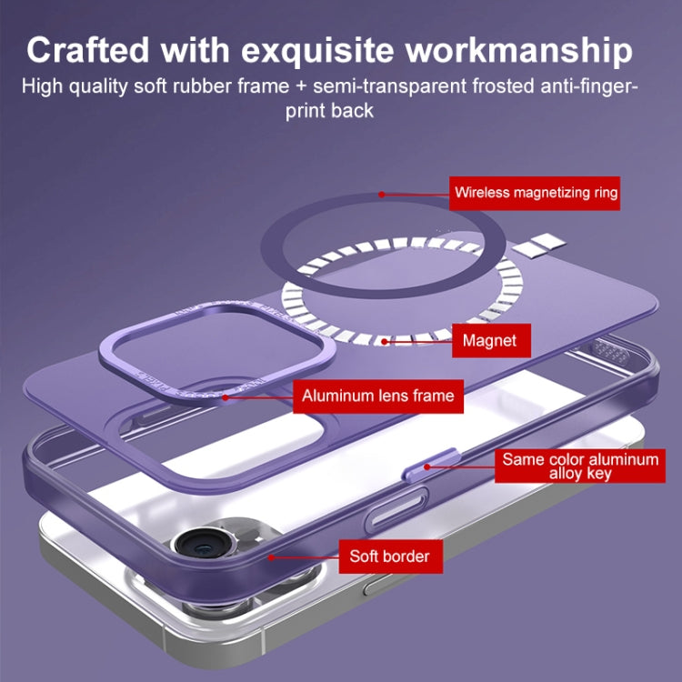 For iPhone 15 Plus MagSafe Frosted Translucent Mist Phone Case(White) - iPhone 15 Plus Cases by buy2fix | Online Shopping UK | buy2fix