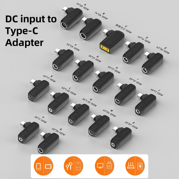 100W M 4.5X0.6mm Female to USB-C/Type-C Male Plug Charging Adapter - Universal Power Adapter by buy2fix | Online Shopping UK | buy2fix