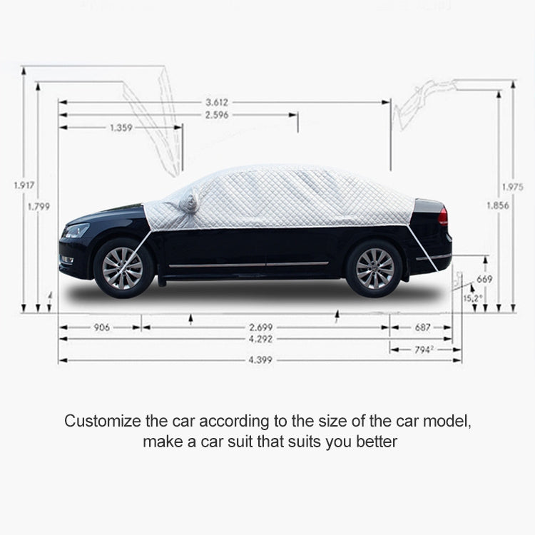 Car Half-cover Car Clothing Sunscreen Heat Insulation Sun Nisor, Aluminum Foil Size: 4.8x1.7x1.5m - Window Foils & Solar Protection by buy2fix | Online Shopping UK | buy2fix