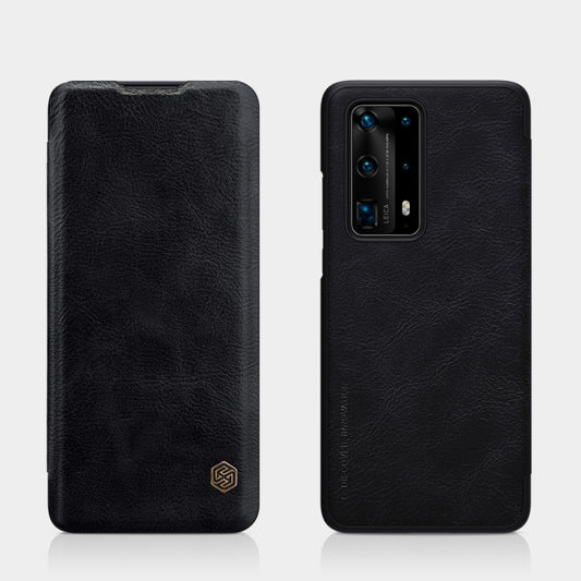 For Huawei P40 Pro Plus NILLKIN QIN Series Crazy Horse Texture Horizontal Flip Leather Case with Card Slot(Black) - Huawei Cases by NILLKIN | Online Shopping UK | buy2fix