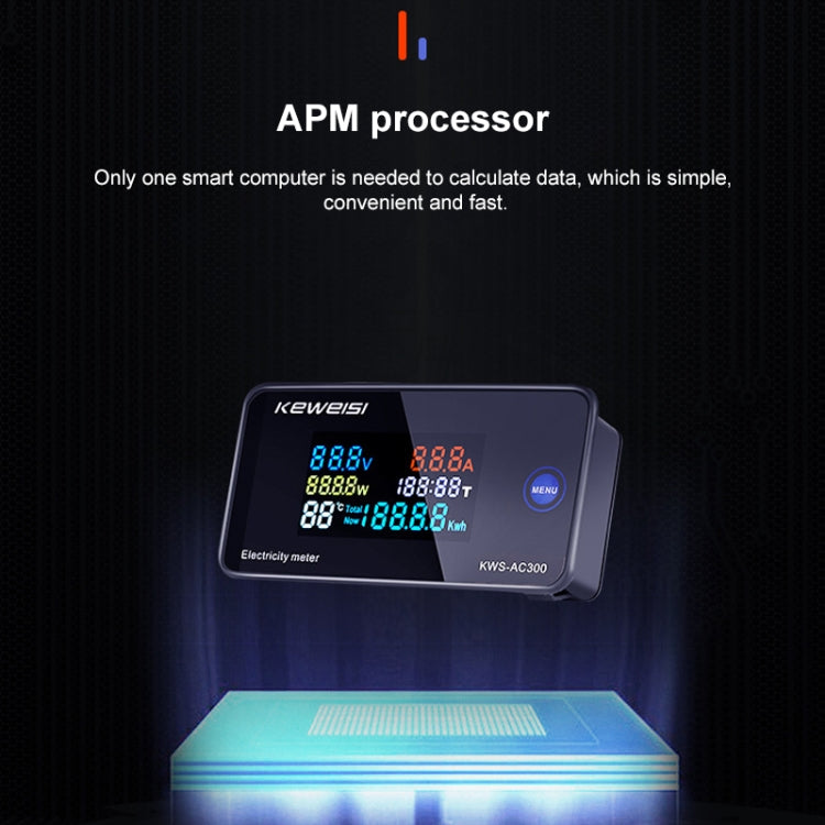 KWS-AC300-100A 50-300V AC Digital Current Voltmeter with Closed Transformer(Black) - Current & Voltage Tester by buy2fix | Online Shopping UK | buy2fix