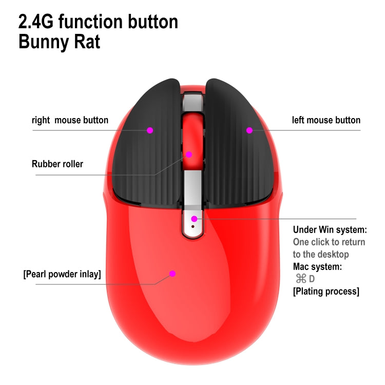 HXSJ M106 2.4GHZ 1600dpi Single-mode Wireless Mouse USB Rechargeable(Red) -  by HXSJ | Online Shopping UK | buy2fix