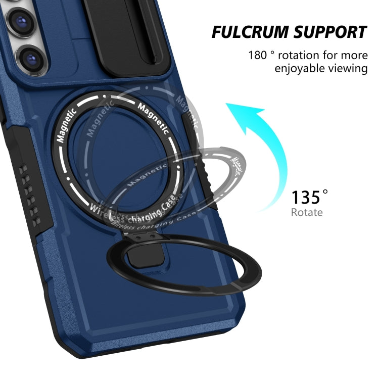 For Samsung Galaxy S23+ 5G Sliding Camshield Magsafe Holder TPU Hybrid PC Phone Case(Royal Blue) - Galaxy S23+ 5G Cases by buy2fix | Online Shopping UK | buy2fix