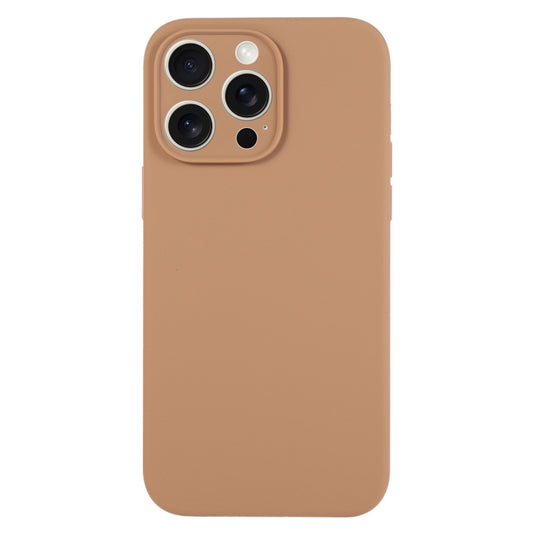 For iPhone 15 Pro Max Pure Color Liquid Silicone Fine Pore Phone Case(Light Brown) - iPhone 15 Pro Max Cases by buy2fix | Online Shopping UK | buy2fix