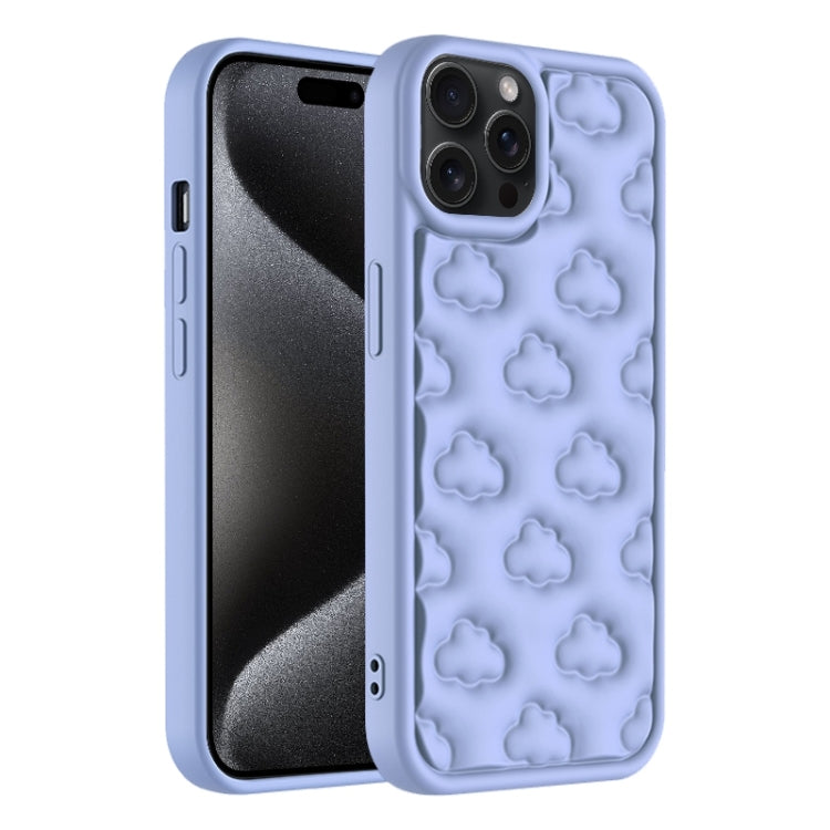 For iPhone 15 Pro Max 3D Cloud Pattern TPU Phone Case(Purple) - iPhone 15 Pro Max Cases by buy2fix | Online Shopping UK | buy2fix