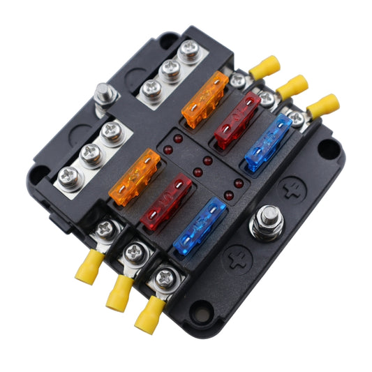 CP-4040 6 Way Fuse Block with 12pcs Fuses and 12pcs Rerminals - Fuse by buy2fix | Online Shopping UK | buy2fix