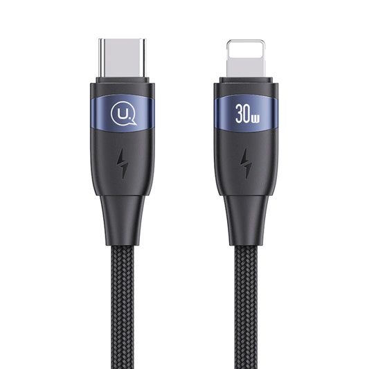 USAMS US-SJ635 U85 2m Type-C to 8 Pin PD30W Aluminum Alloy Fast Charging & Data Cable(Black) - 2 in 1 Cable by USAMS | Online Shopping UK | buy2fix