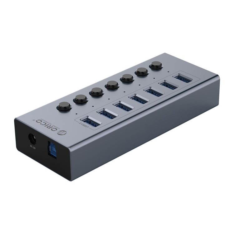 ORICO BT2U3-7AB-GY-BP 7 Ports USB 3.0 HUB with Individual Switches(EU Plug) - USB 3.0 HUB by ORICO | Online Shopping UK | buy2fix