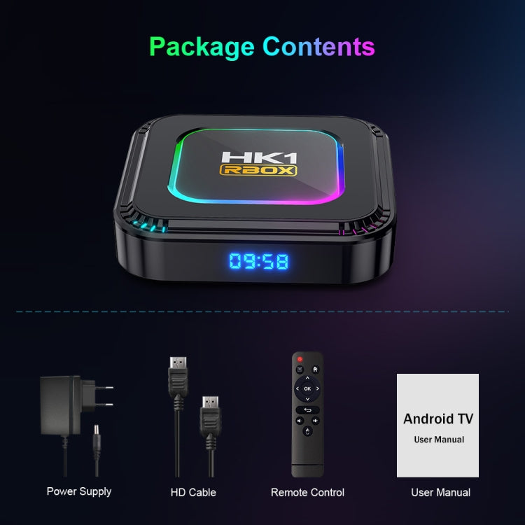 HK1 RBOX K8 8K Android 13.0 Smart TV Box with Remote Control, 4GB+32GB, RK3528 Quad-Core(UK Plug) - Others by buy2fix | Online Shopping UK | buy2fix