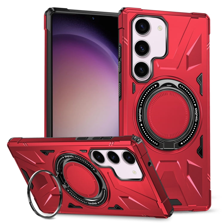 For Samsung Galaxy S23 5G MagSafe Magnetic Shockproof Phone Case with Ring Holder(Red) - Galaxy S23 5G Cases by buy2fix | Online Shopping UK | buy2fix