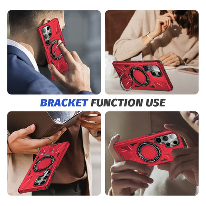 For Samsung Galaxy S24+ 5G MagSafe Magnetic Shockproof Phone Case with Ring Holder(Red) - Galaxy S24+ 5G Cases by buy2fix | Online Shopping UK | buy2fix
