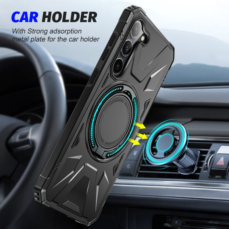 For Samsung Galaxy S24 5G MagSafe Magnetic Shockproof Phone Case with Ring Holder(Black) - Galaxy S24 5G Cases by buy2fix | Online Shopping UK | buy2fix