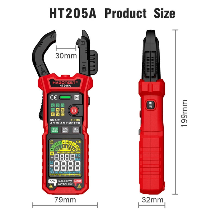 HABOTEST HT205A Multifunctional Intelligent Burn-proof Clamp Multimeter - Digital Multimeter by HABOTEST | Online Shopping UK | buy2fix