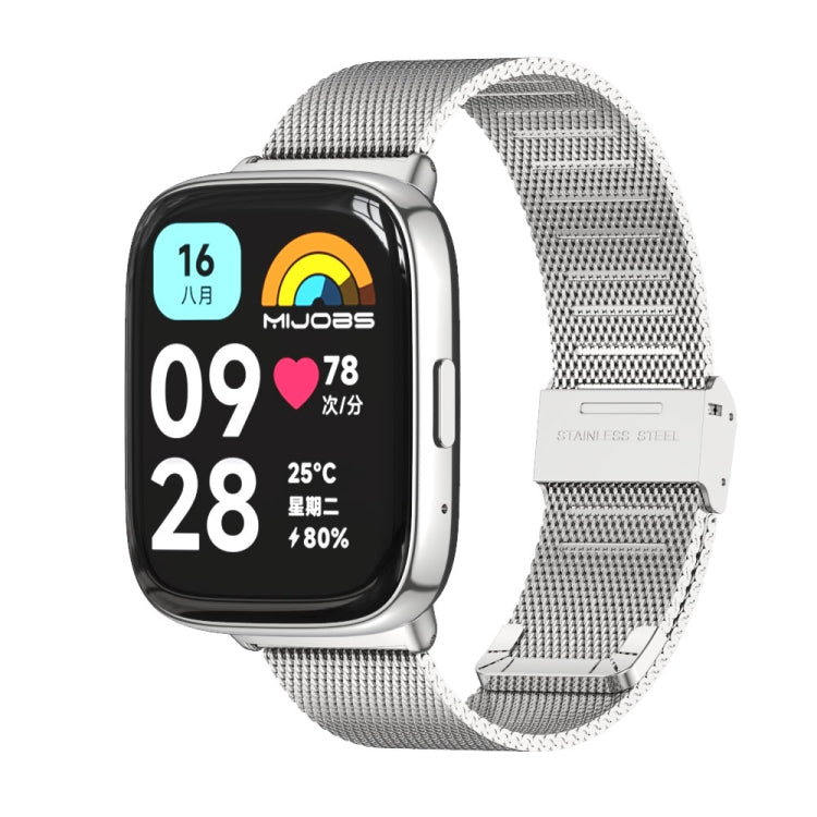 For Redmi Watch 3 Lite / Watch 3 Active Mijobs Milan Buckle Metal Watch Band(Silver) - Watch Bands by MIJOBS | Online Shopping UK | buy2fix