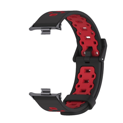 For Xiaomi Smart Band 9 Pro / 8 Pro Mijobs Square Hole Breathable Silicone Watch Band(Black Red) - Watch Bands by MIJOBS | Online Shopping UK | buy2fix